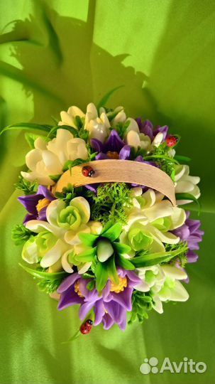 Первоцветы с подснежниками-мыло ручной работы