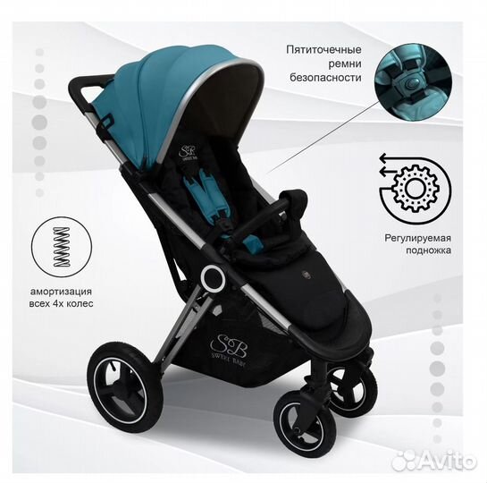 Прогулочная коляска Sweet Baby Suburban Light Blue