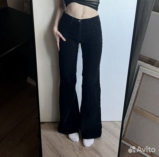 Вельветовые брюки клеш длинные