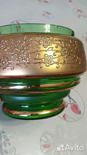 Конфетница стекло с позолотой