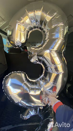 Шар гелевый цифра 3