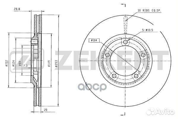 Диск торм. перед. Hyundai H100 93- Porter 94