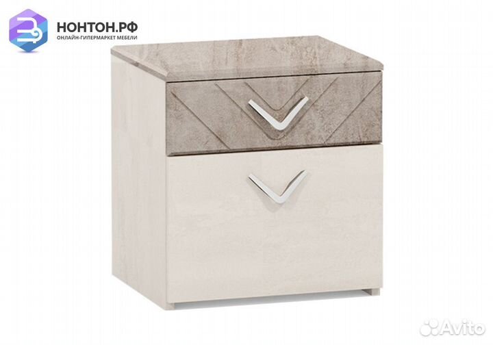 Тумба прикроватная Амели 13.78 шелковый камень / б