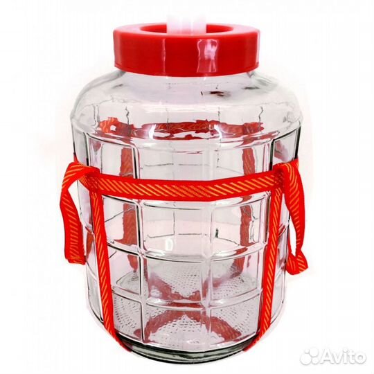 Банка стеклянная с гидрозатвором 18 л