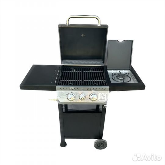 Гриль газовый 2+1/ решётки чугун/ быстрый поджиг