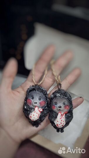 Ватные елочные игрушки 
