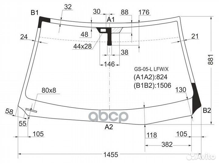 Стекло лобовое + дд lexus GS300/350/430/460 05