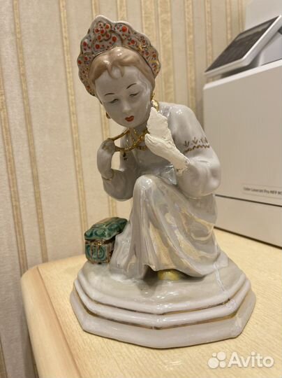 Аленушка Дулево 1963 Статуэтка Трещины