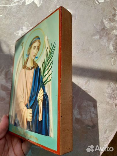 Рукописная икона Ангел Хранитель