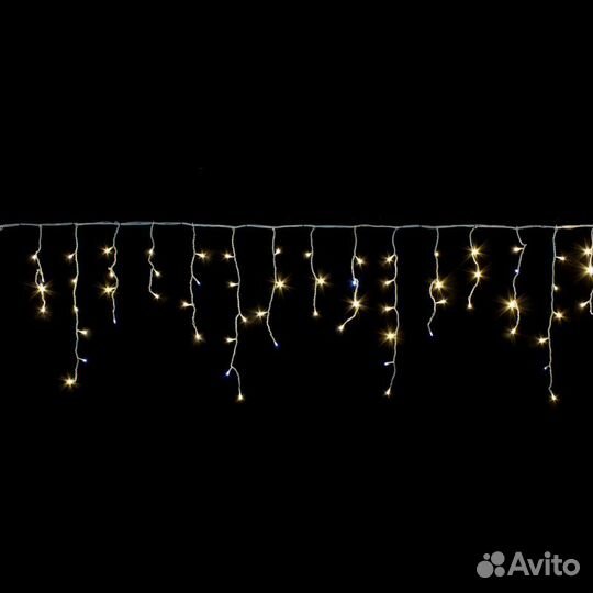 Гирлянда бахрома-каучук 100 LED тепло-белый, 3Х0,6