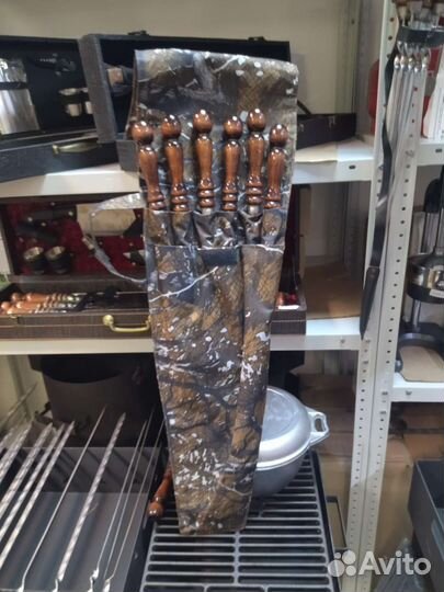 Набор шампуров в чехле подарочный набор шампуров