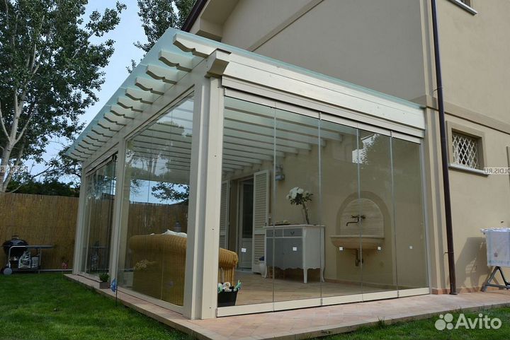 Безрамное остекление панорамное террас