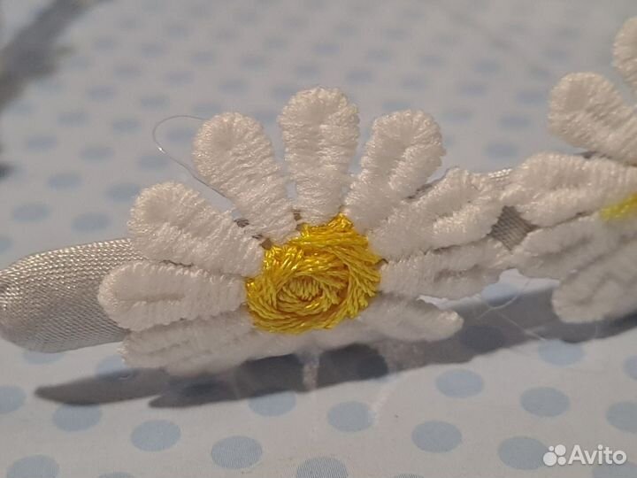 Ободок детский для волос с ромашками