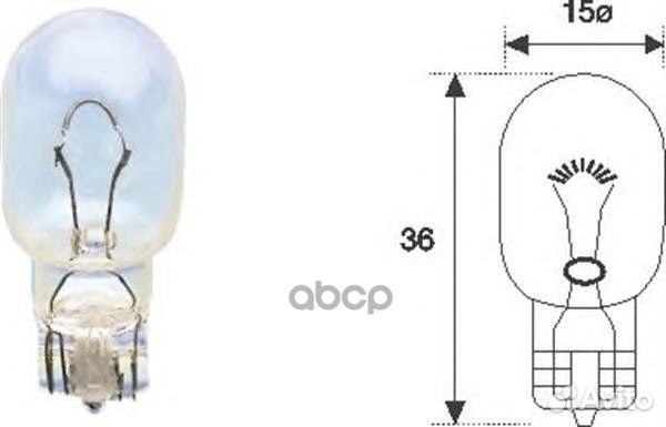 T15 10W 12MM лампа (10W) 12V W2.1x9.5d приборн