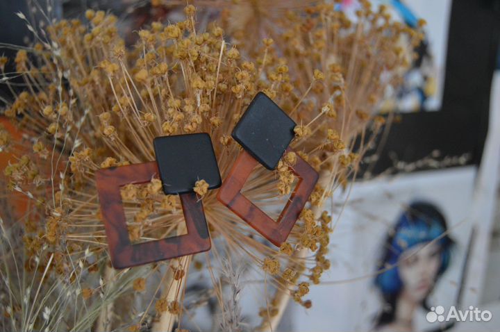 Серьги геометрические