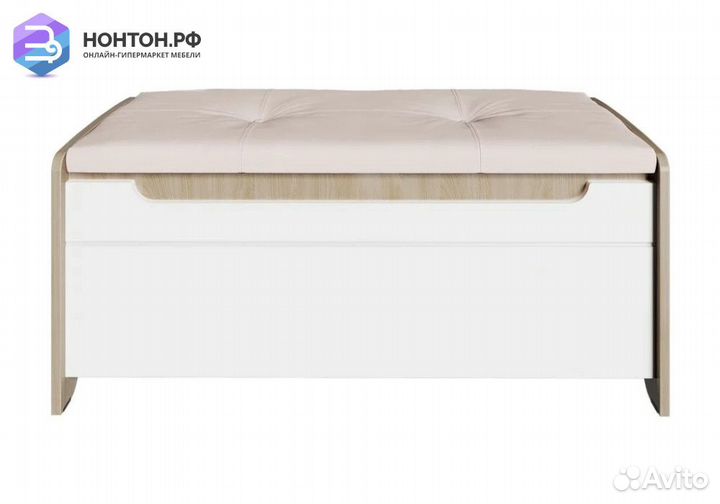 Банкетка Палермо-3 ясень шимо светлый / белый глян