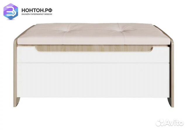 Банкетка Палермо-3 ясень шимо светлый / белый глян