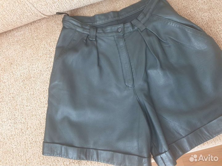 Шорты женские кожаные