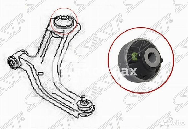 Сайлентблок RR переднего рычага nissan wingroad/ex