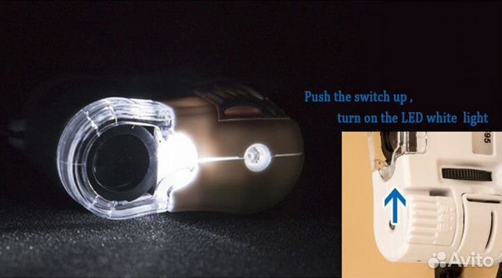 Микроскоп 60x увеличение с LED и UV подсветкой