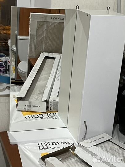 Ванна + унитаз + раковина + шкафчик с зеркалом