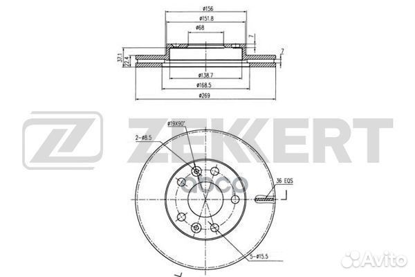 Диск торм. перед. Renault Duster 12- bs-5594 Ze