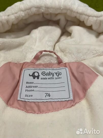 Зимний комбинезон на девочку 74