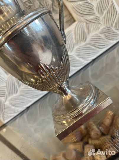 Старинная гравюра, ваза серебрение. Англия