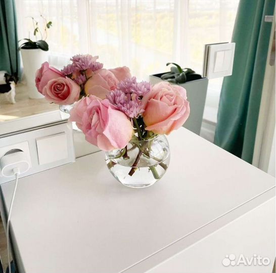 Ваза круглая стеклянная высотой 103мм