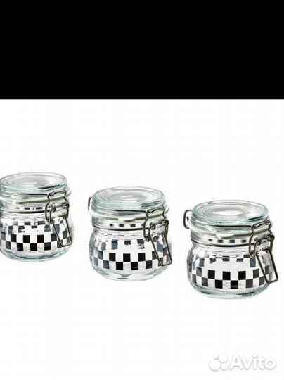 Набор банок korken iкеа коркен,3х130 мл