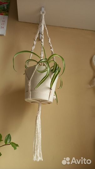 Подвес для кашпо в технике макраме