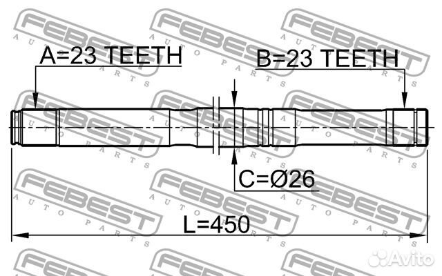 Febest 0212-QG16LH Полуось левая