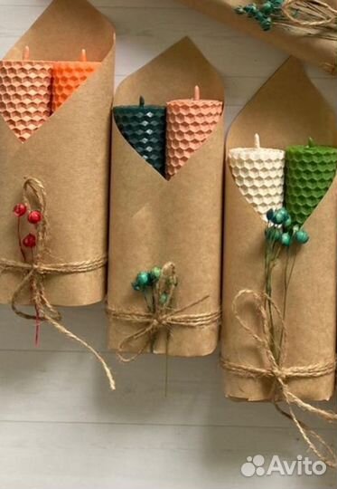 Свечи из вощины (аромат воска и меда)