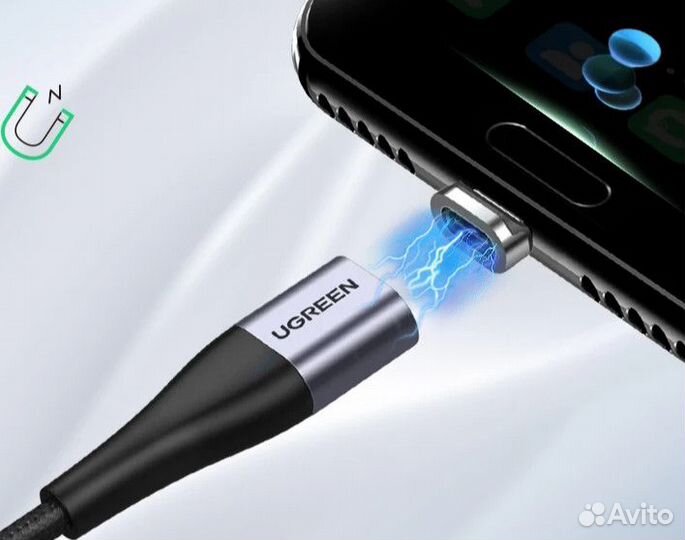 Магнитный зарядный USB-C кабель ugreen