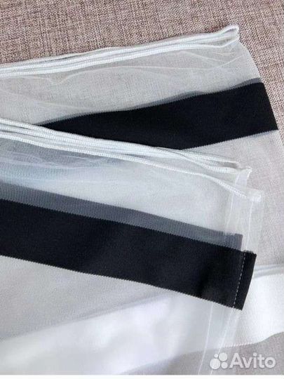 Тюль 4м богатый в полоску с утяжелителем