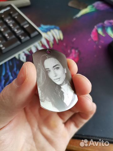 Жетон с гравировкой (фото+надпись)