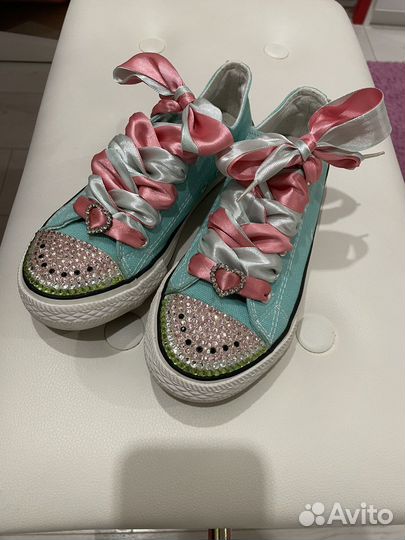 Кеды Для девочек со стразами р.35