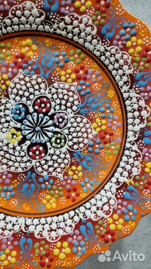 Блюдо, ручная роспись, Турция