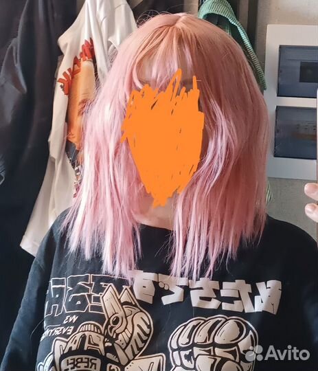 Парик для косплея Розовый Карэ