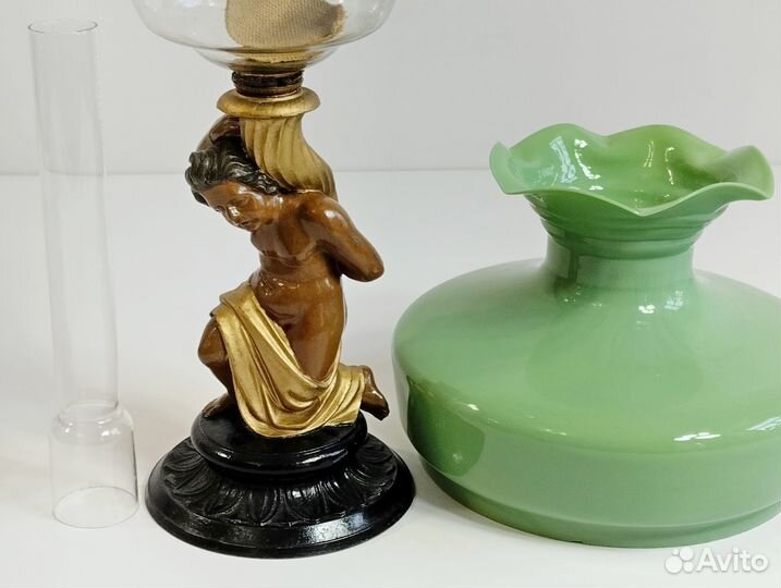 Настольная лампа старинная антикварная керосиновая