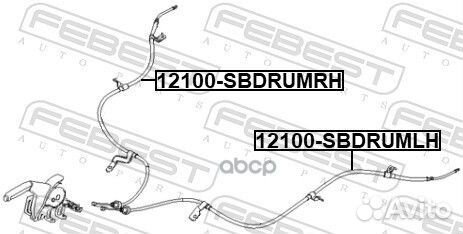 Трос ручного тормоза левый 12100sbdrumlh Febest
