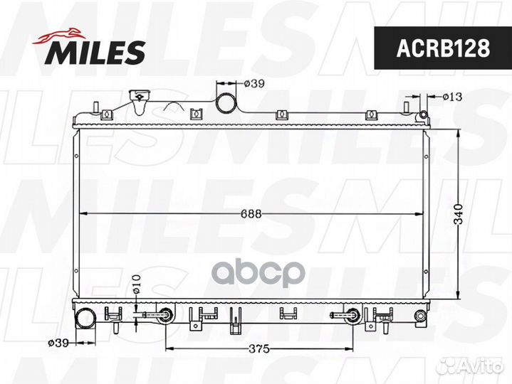 Радиатор miles subaru forester 2.5 08- acrb128