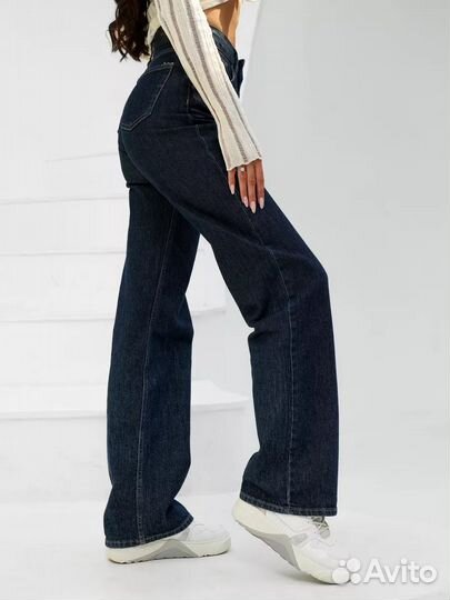 Джинсы с высокой посадкой прямые 48