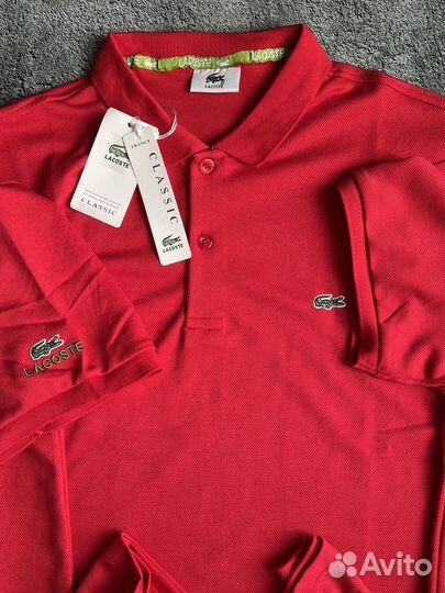 Поло Lacoste красное р.48,50,52,54,56