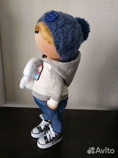 Кукла ручной работы мальчик и тильда Зайка