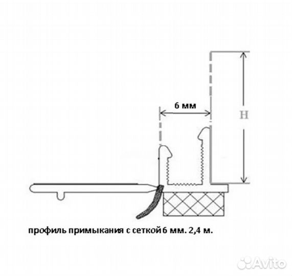 Профиль примыкания оконный с сеткой пластиковый 6