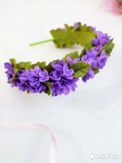 Ободок Сирень / ободок с цветами