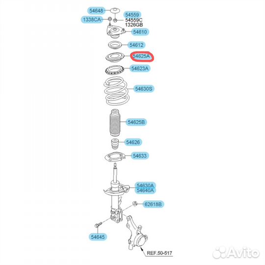 Чашка (седло) передней пружины kia ceed fl