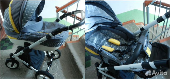 Коляска 2 в 1 Польша,крепкая,большая,хорошая