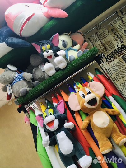 Мягкая игрушка Медведи Пикачу Стич Авокадо Акулы